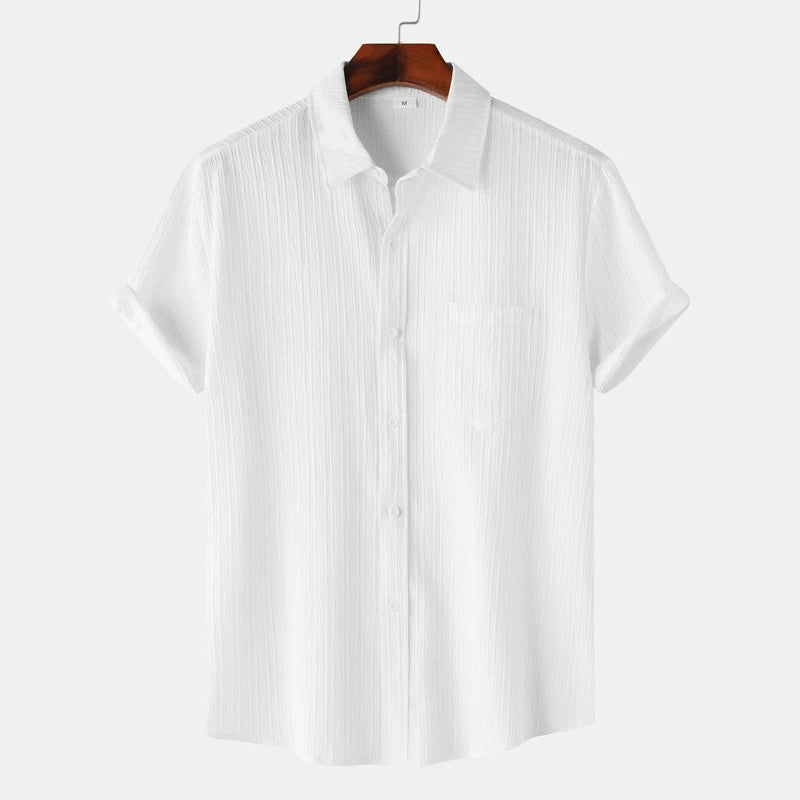 Devin | Men’s Textured Short Sleeve Striped Shirt