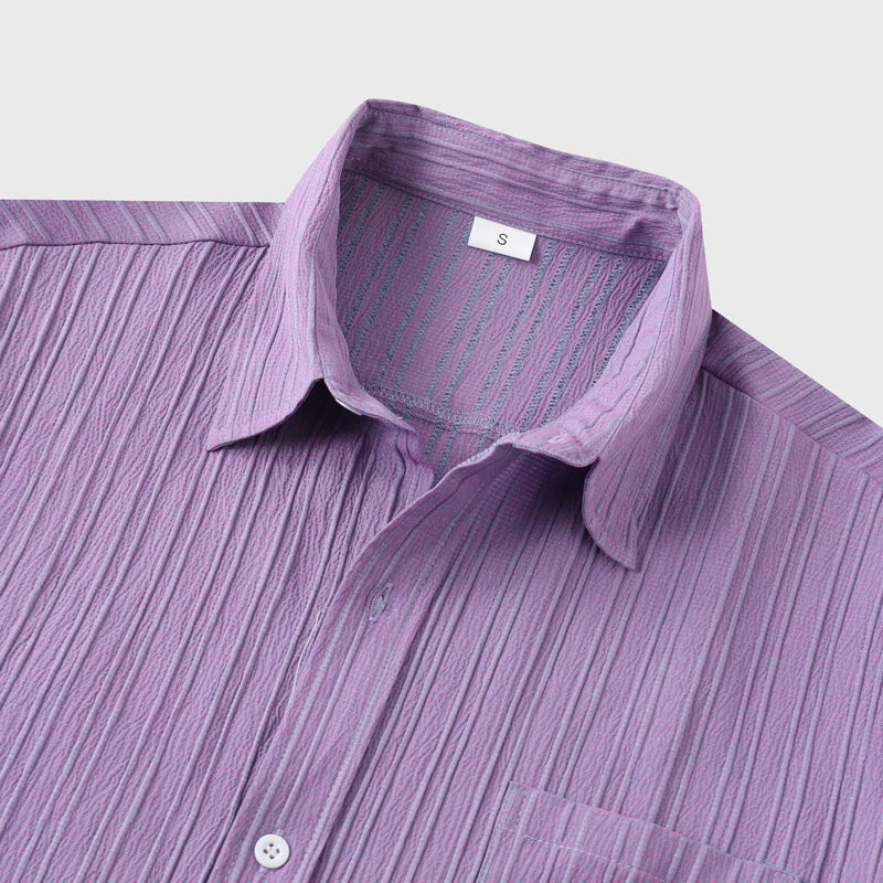 Devin | Men’s Textured Short Sleeve Striped Shirt