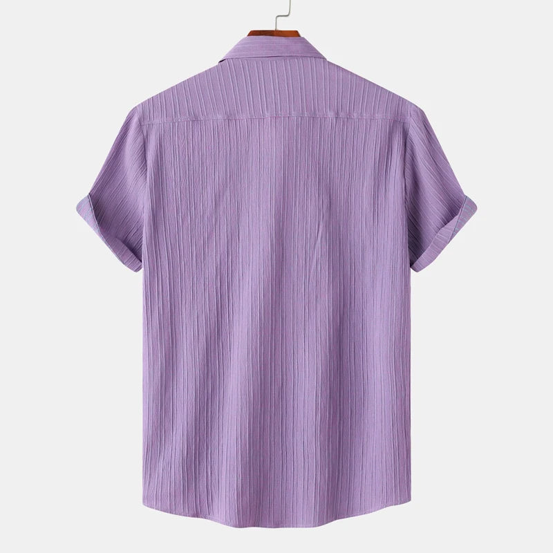 Devin | Men’s Textured Short Sleeve Striped Shirt