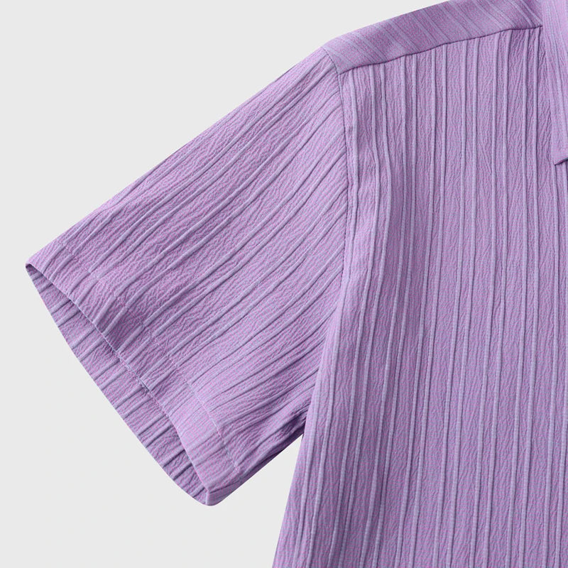 Devin | Men’s Textured Short Sleeve Striped Shirt