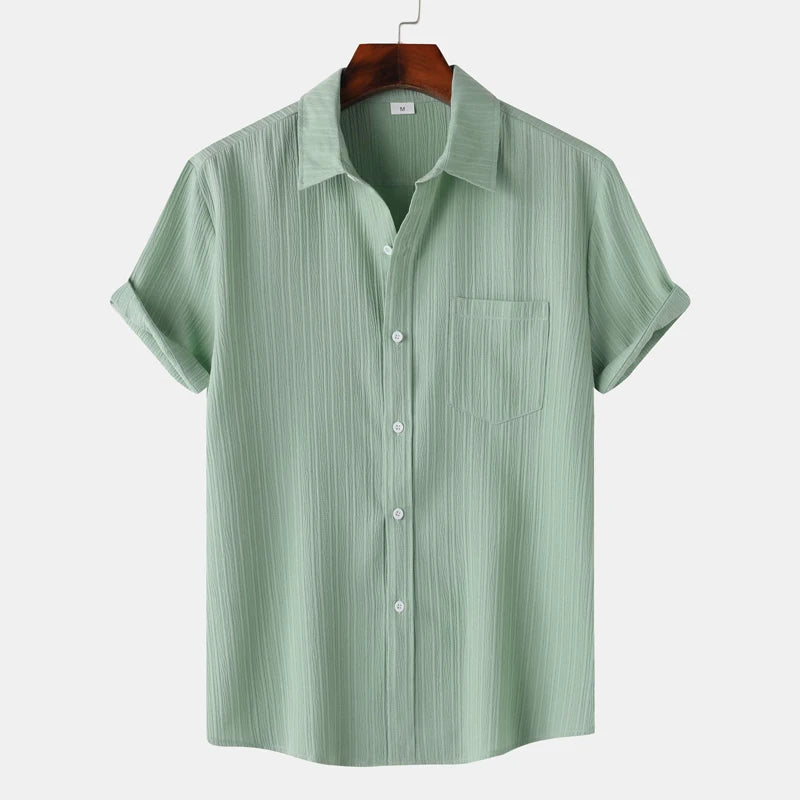 Devin | Men’s Textured Short Sleeve Striped Shirt