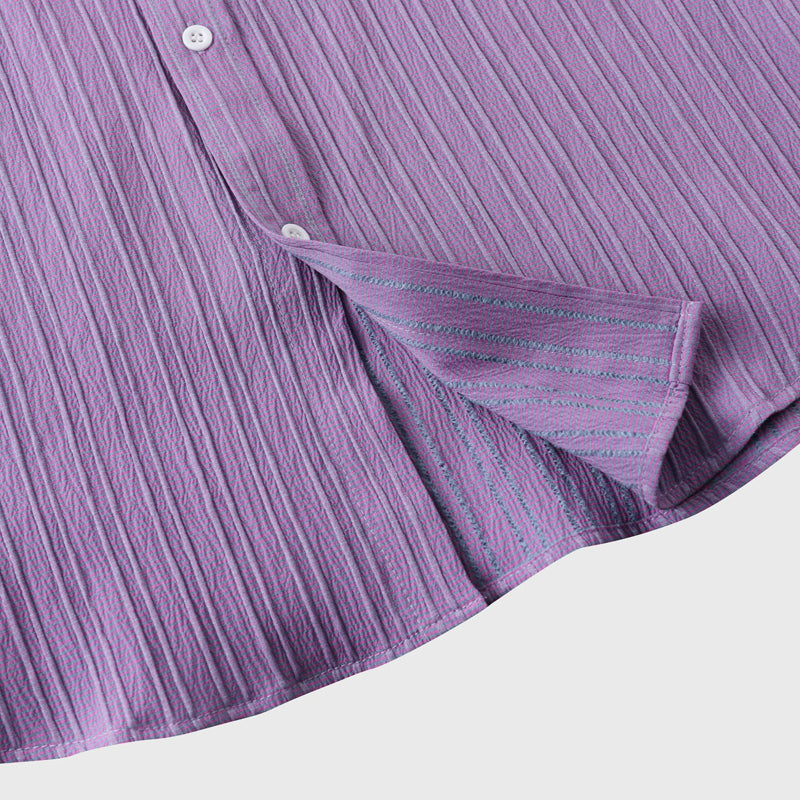 Devin | Men’s Textured Short Sleeve Striped Shirt