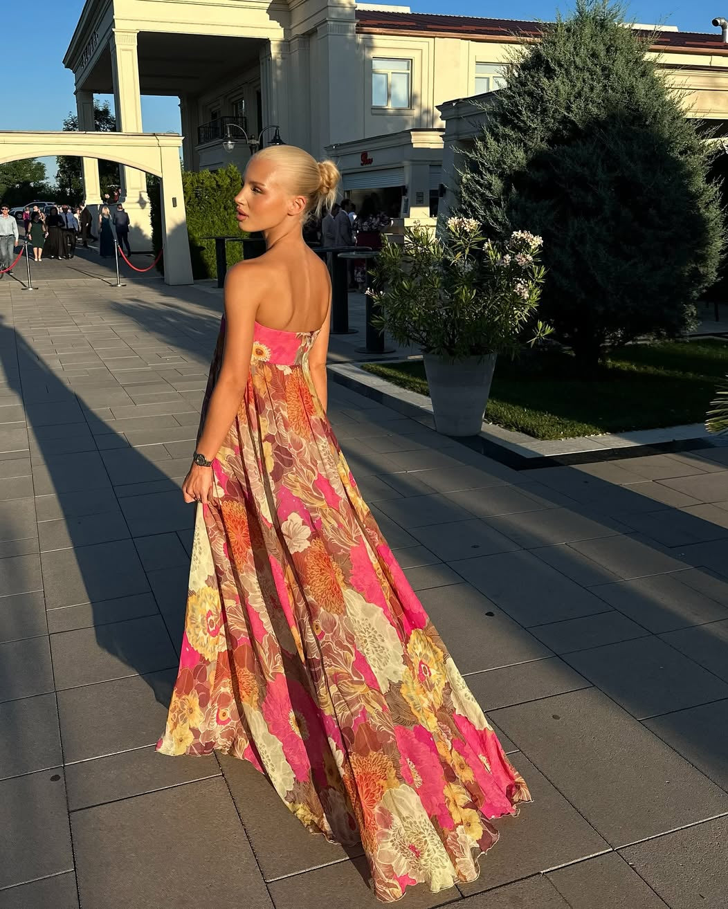 Diana | Women’s Flowy Strapless Wedding Guest Maxi Dress