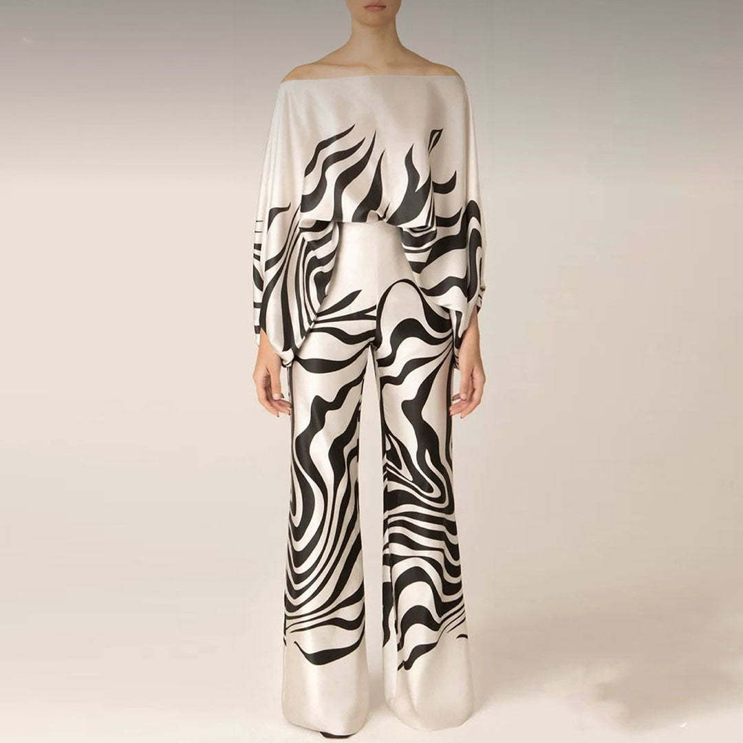 Dolores | Women’s Off Shoulder Long Sleeve Wide Leg Two Piece Set