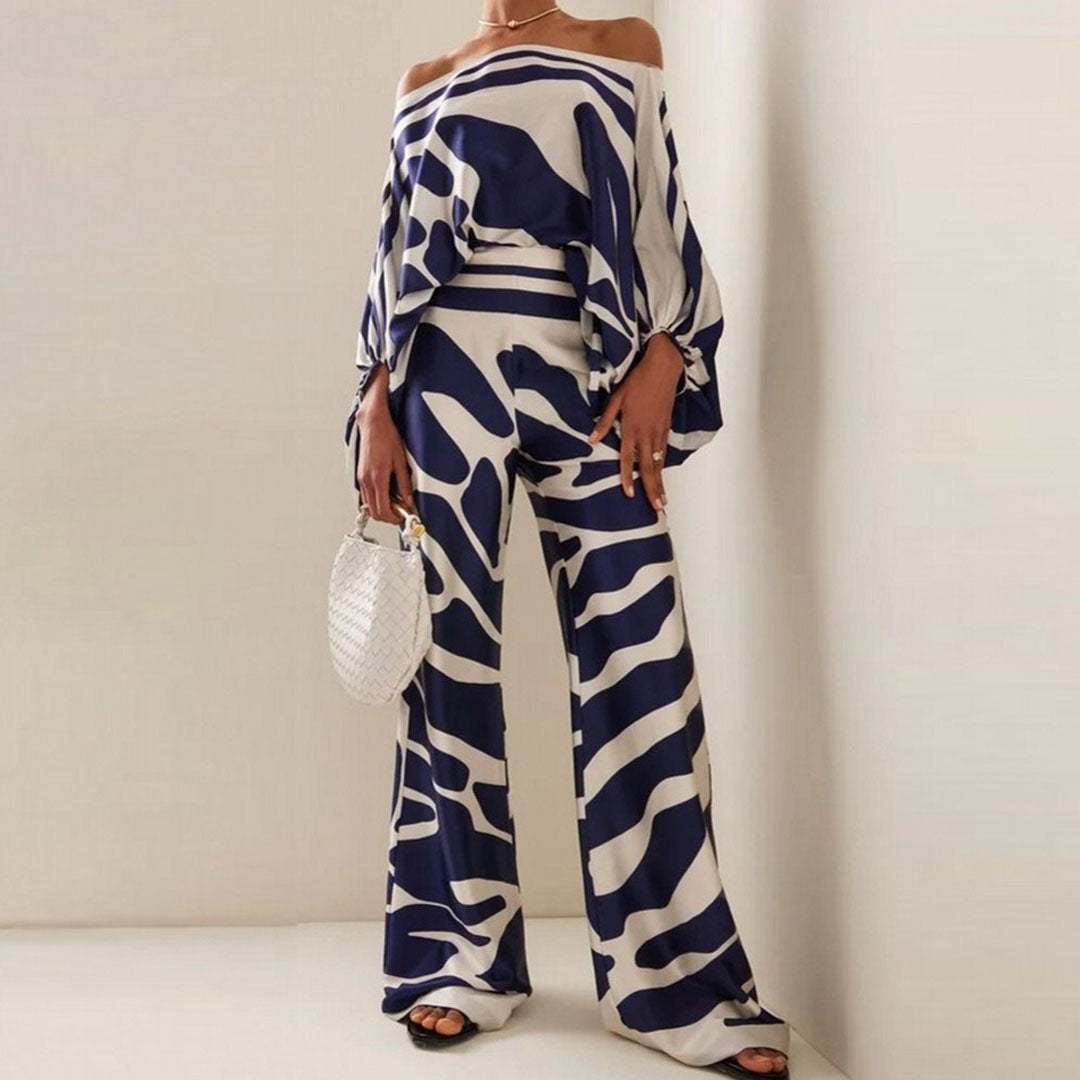 Dolores | Women’s Off Shoulder Long Sleeve Wide Leg Two Piece Set