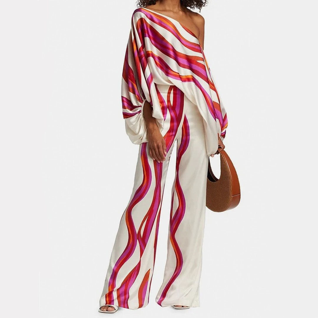 Dolores | Women’s Off Shoulder Long Sleeve Wide Leg Two Piece Set