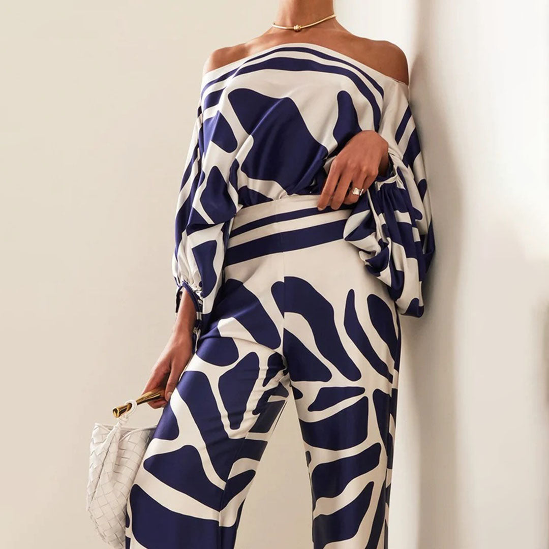 Dolores | Women’s Off Shoulder Long Sleeve Wide Leg Two Piece Set