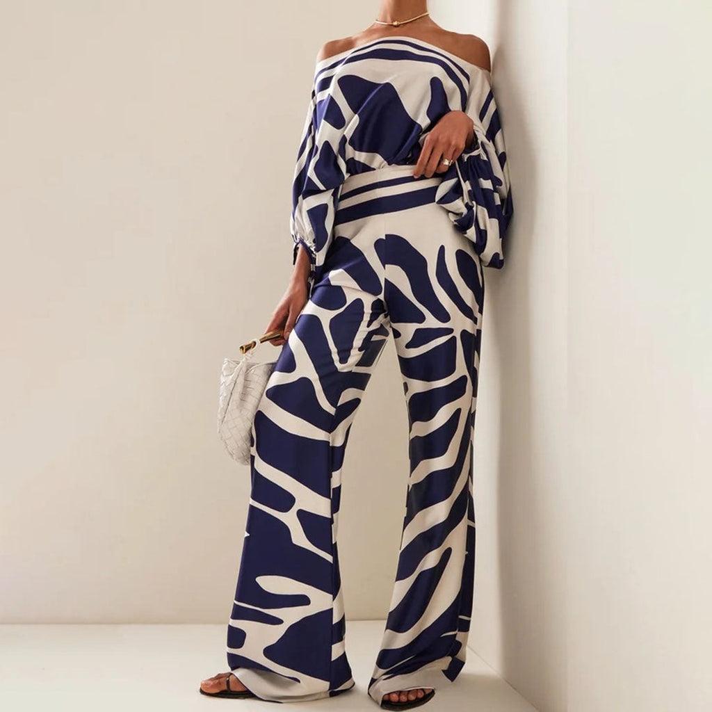 Dolores | Women’s Off Shoulder Long Sleeve Wide Leg Two Piece Set