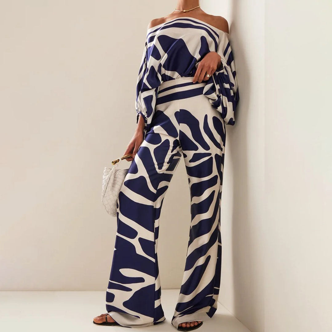 Dolores | Women’s Off Shoulder Long Sleeve Wide Leg Two Piece Set