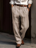 Dominic | Men's Pockets Straight Leg Front Pleat Trousers