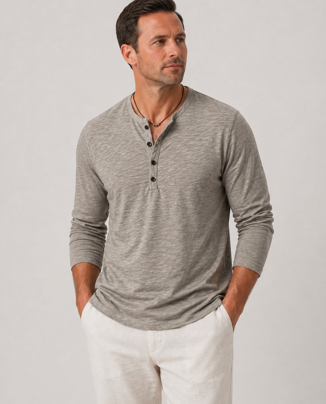 Donovan | Men’s Textured Long Sleeve Henley Shirt
