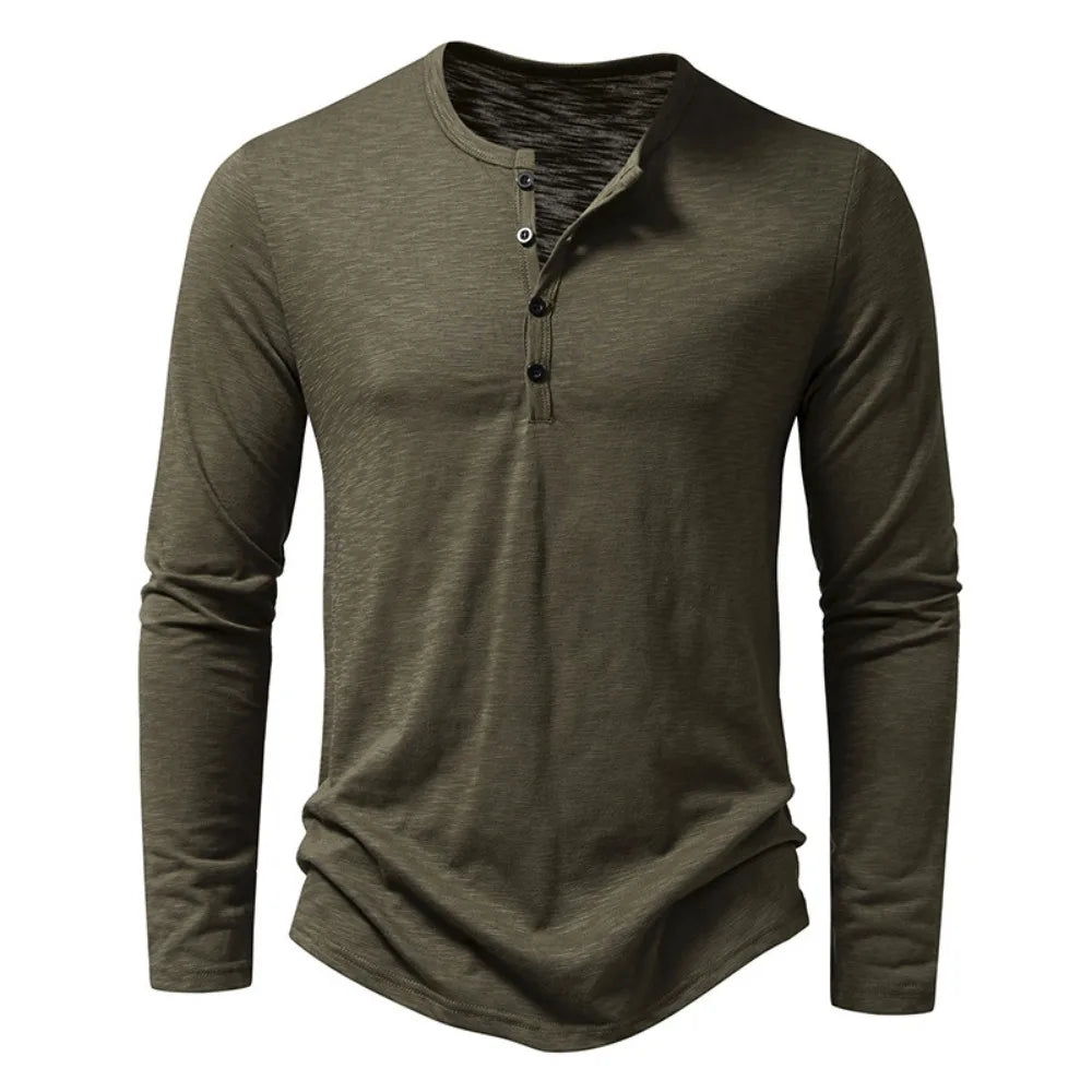 Donovan | Men’s Textured Long Sleeve Henley Shirt