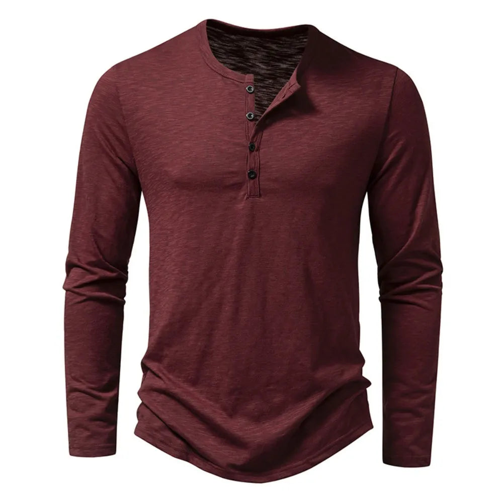 Donovan | Men’s Textured Long Sleeve Henley Shirt