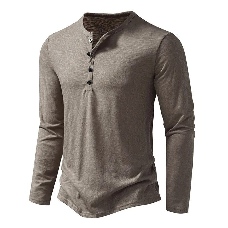 Donovan | Men’s Textured Long Sleeve Henley Shirt