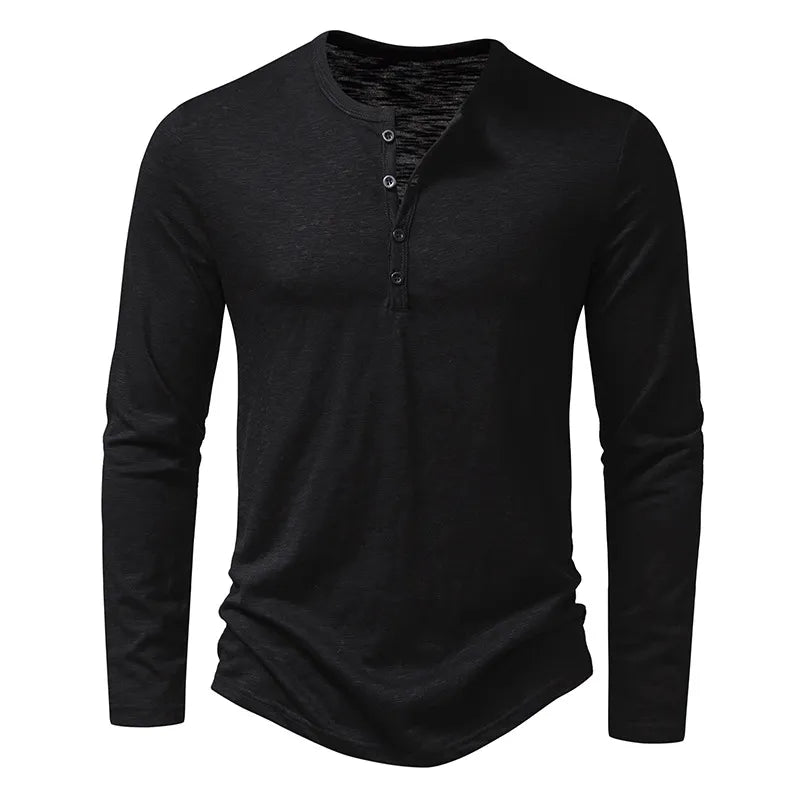 Donovan | Men’s Textured Long Sleeve Henley Shirt