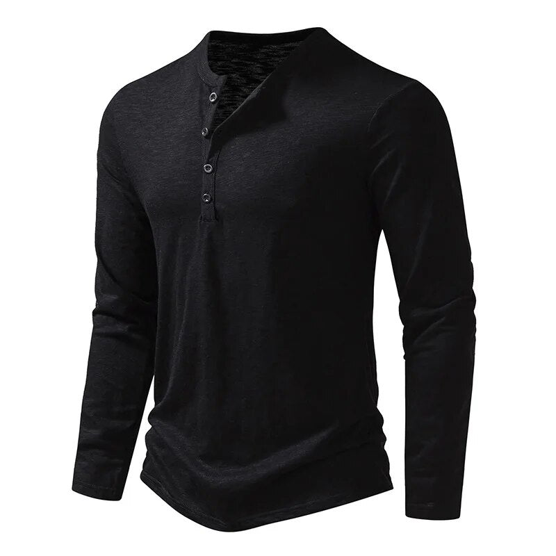 Donovan | Men’s Textured Long Sleeve Henley Shirt