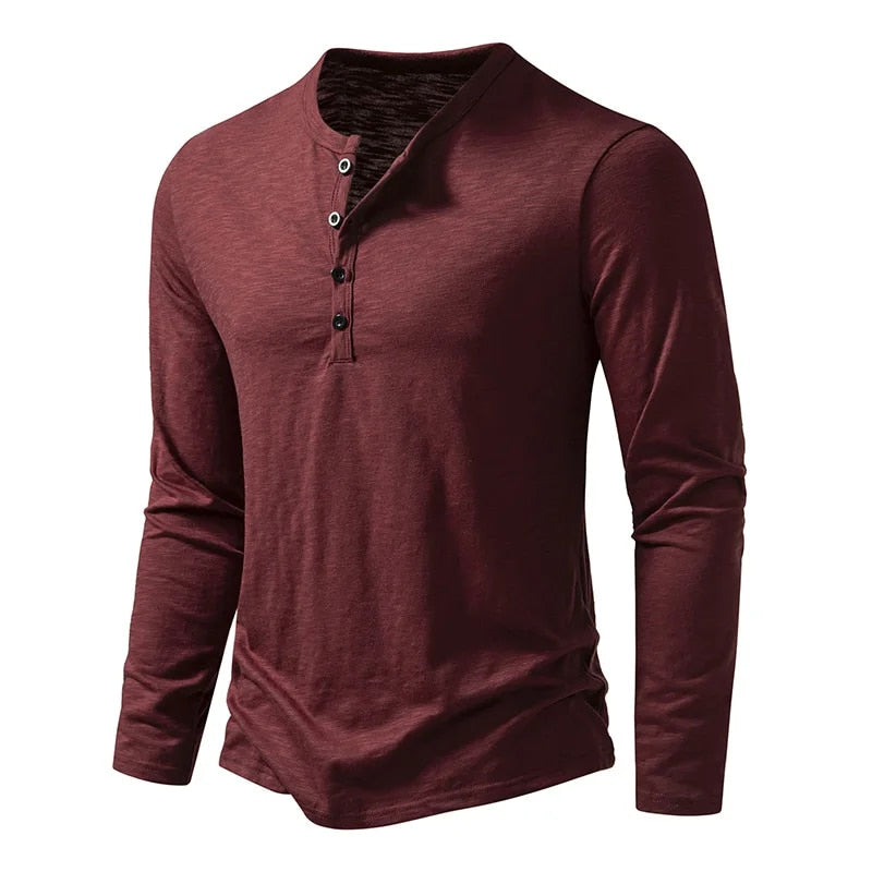 Donovan | Men’s Textured Long Sleeve Henley Shirt