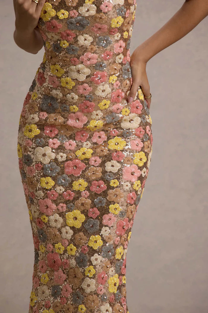 Dorothy | Women’s Floral Square Neck Wedding Guest Dress