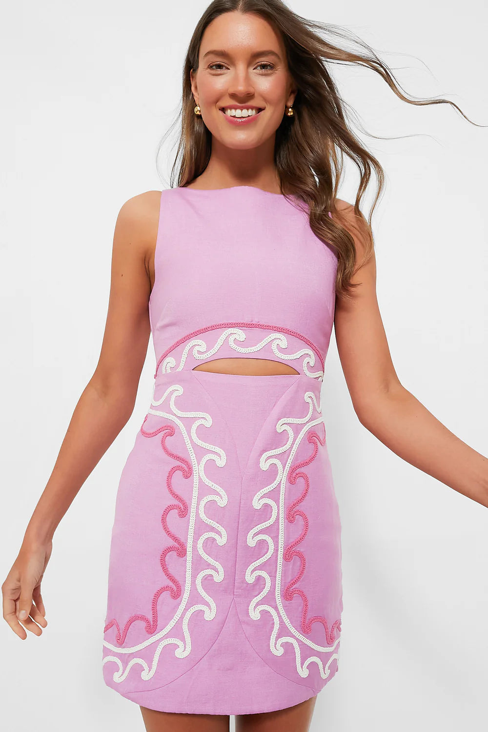 Eden | Women’s Sleeveless Patterned Cut Out Mini Dress