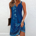 Eimear | Women's Sleeveless Floral Print V-Neck Summer Mini Dress