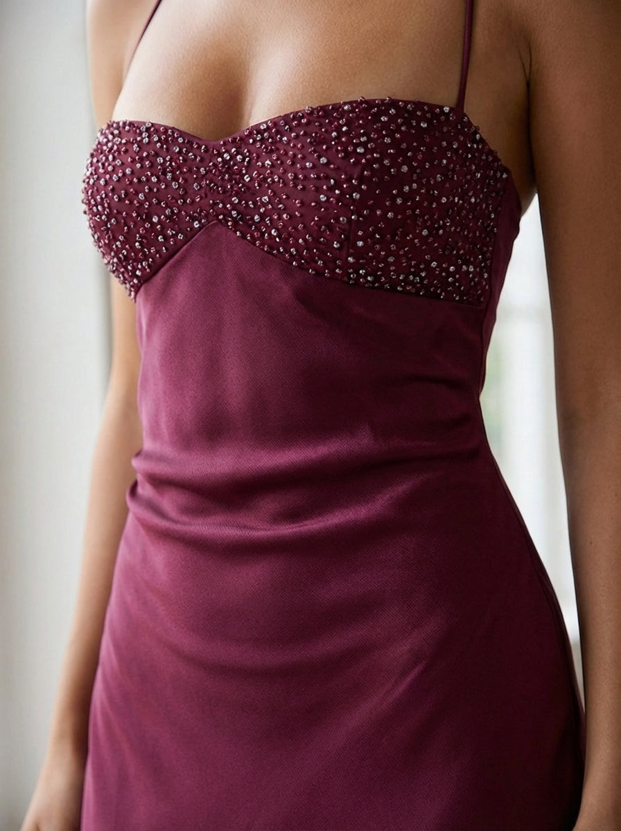 Elaine | Women’s Backless Sweetheart Neck Maxi Dress