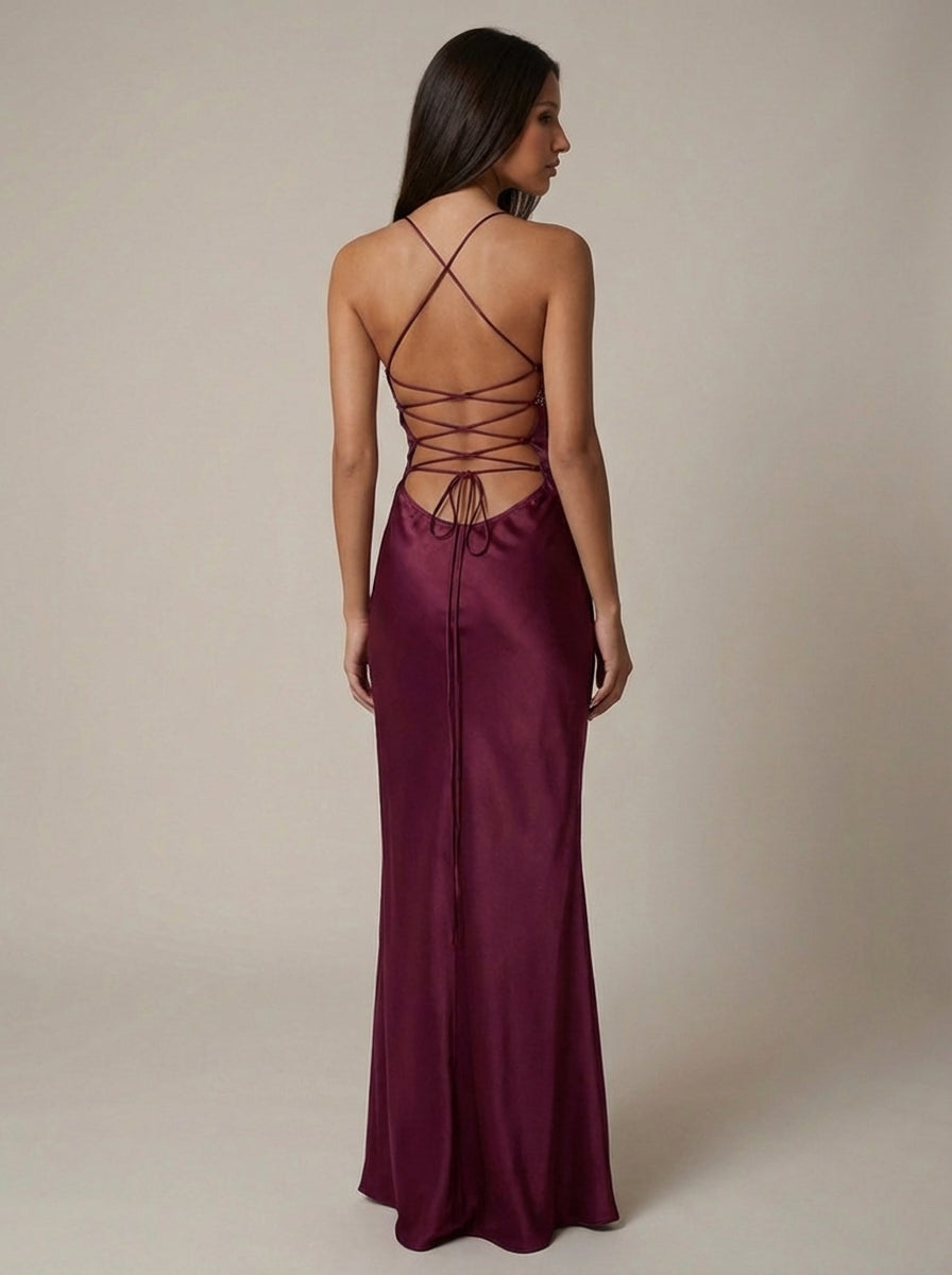 Elaine | Women’s Backless Sweetheart Neck Maxi Dress