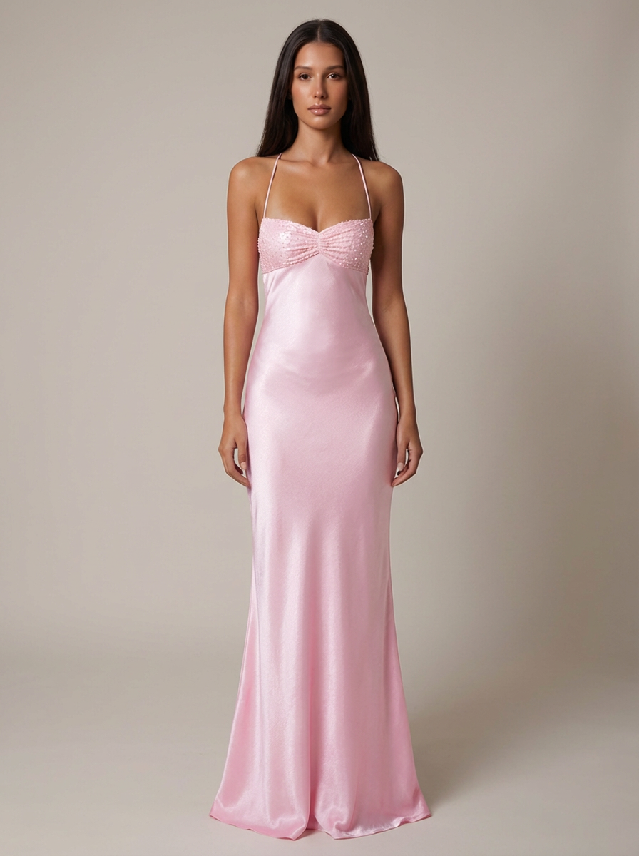 Elaine | Women’s Backless Sweetheart Neck Maxi Dress