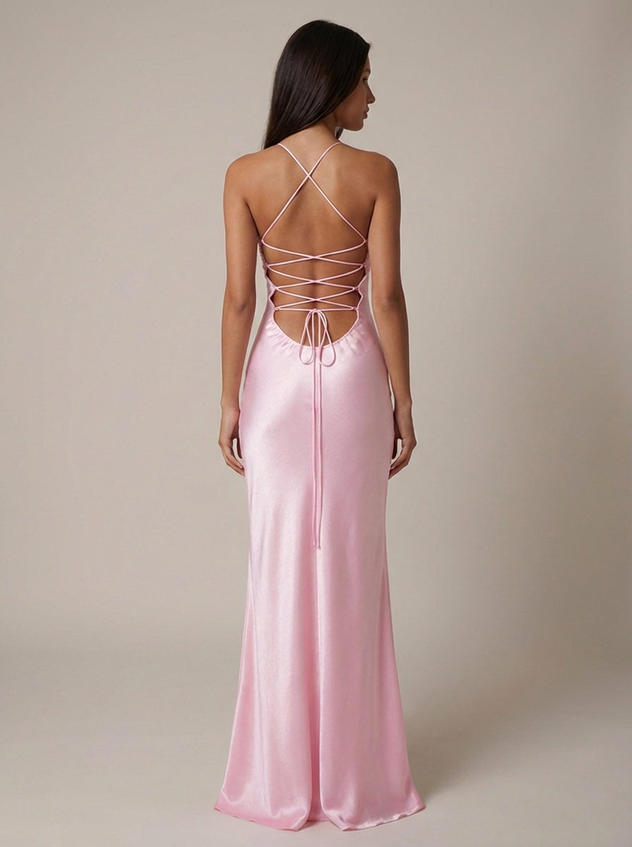 Elaine | Women’s Backless Sweetheart Neck Maxi Dress