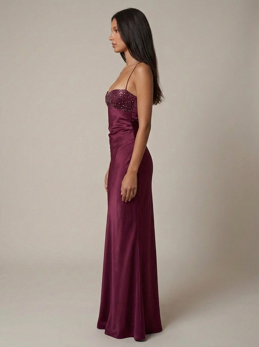 Elaine | Women’s Backless Sweetheart Neck Maxi Dress