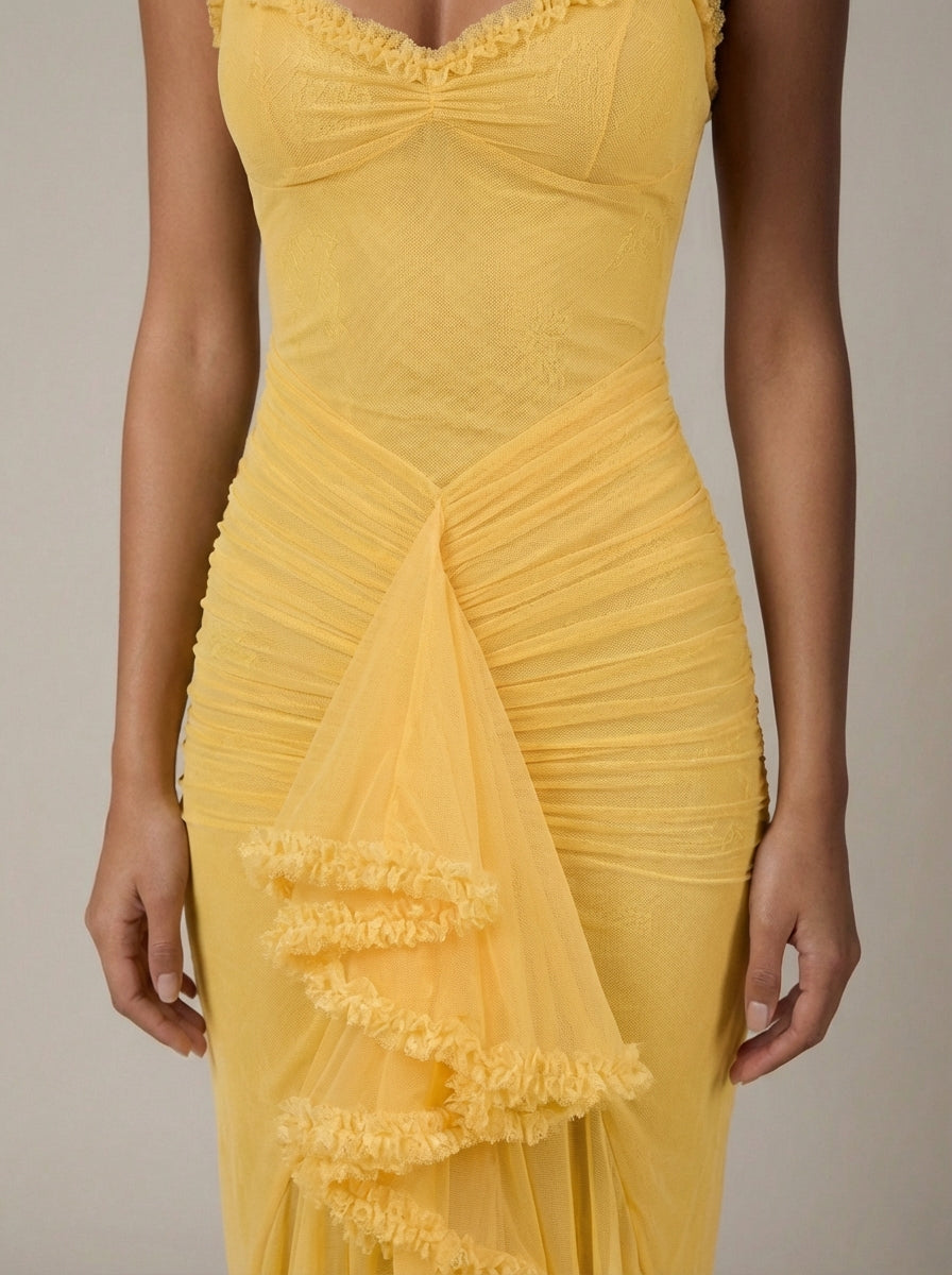 Eleanor | Women’s Sleeveless Sweetheart Neck Draped Maxi Dress