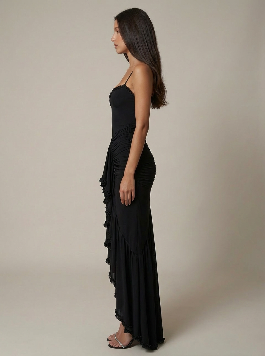Eleanor | Women’s Sleeveless Sweetheart Neck Draped Maxi Dress