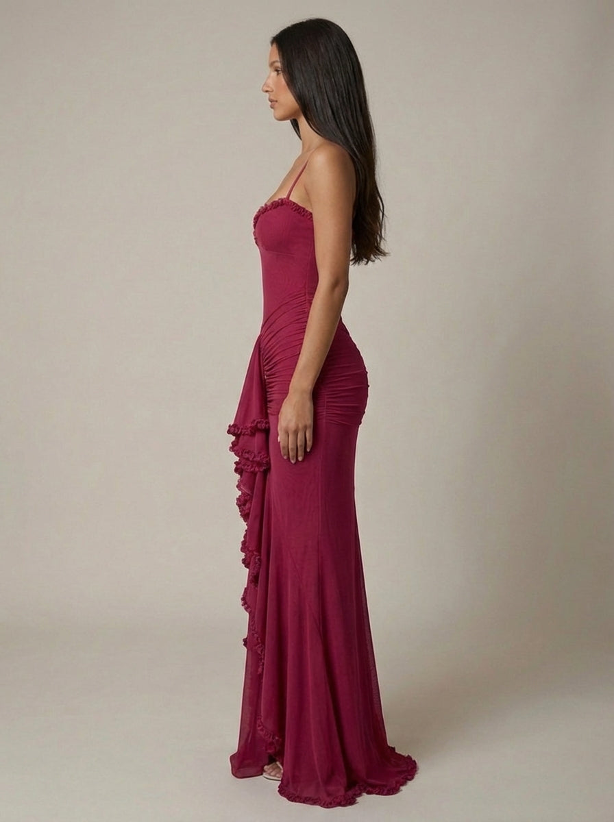 Eleanor | Women’s Sleeveless Sweetheart Neck Draped Maxi Dress