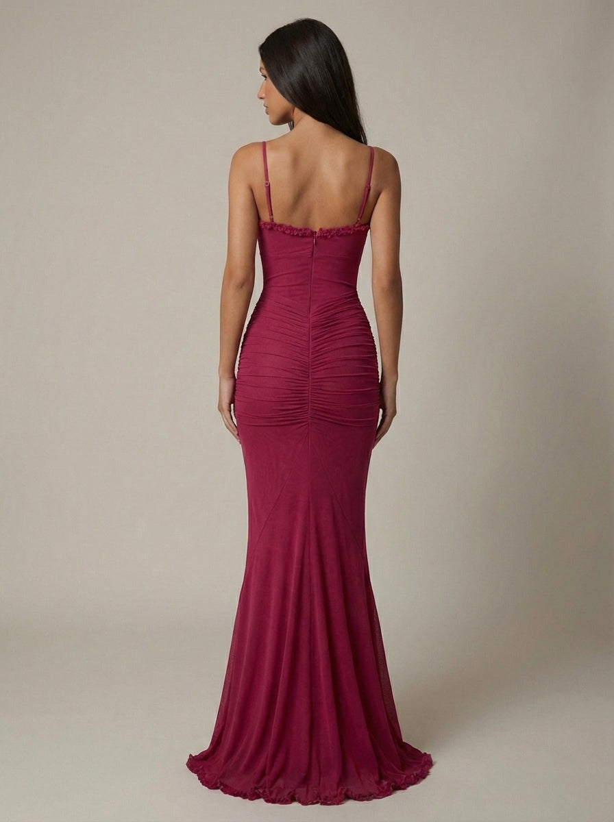 Eleanor | Women’s Sleeveless Sweetheart Neck Draped Maxi Dress