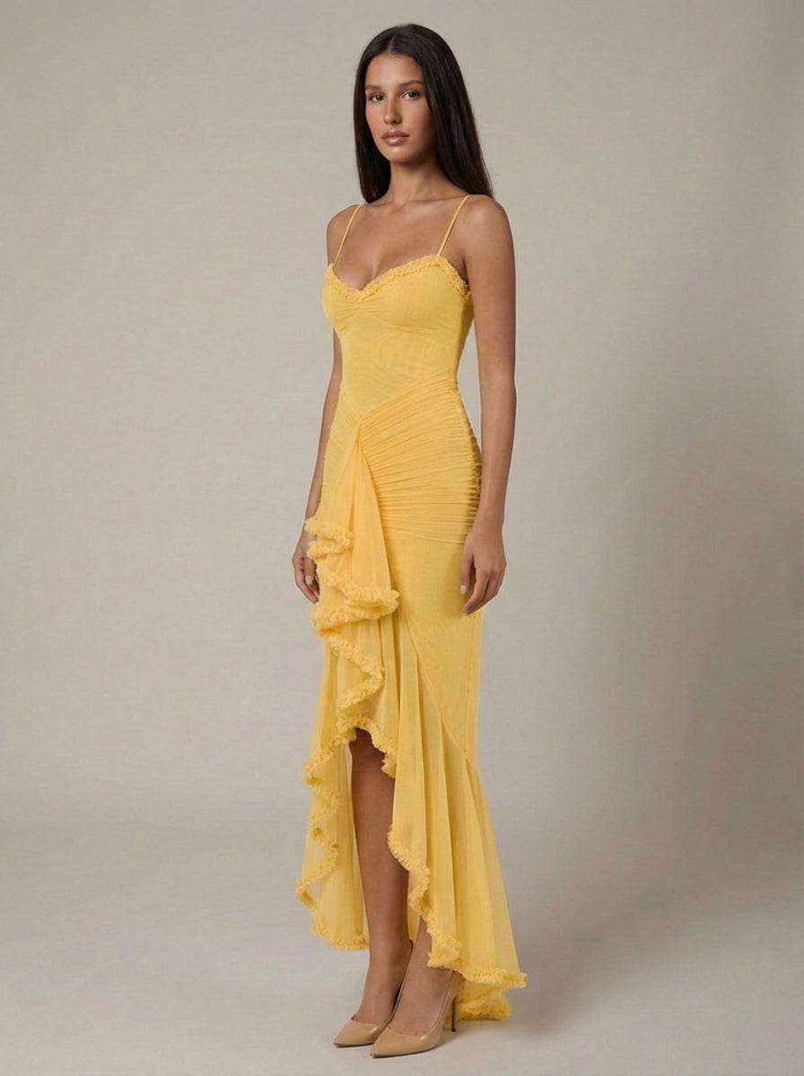 Eleanor | Women’s Sleeveless Sweetheart Neck Draped Maxi Dress