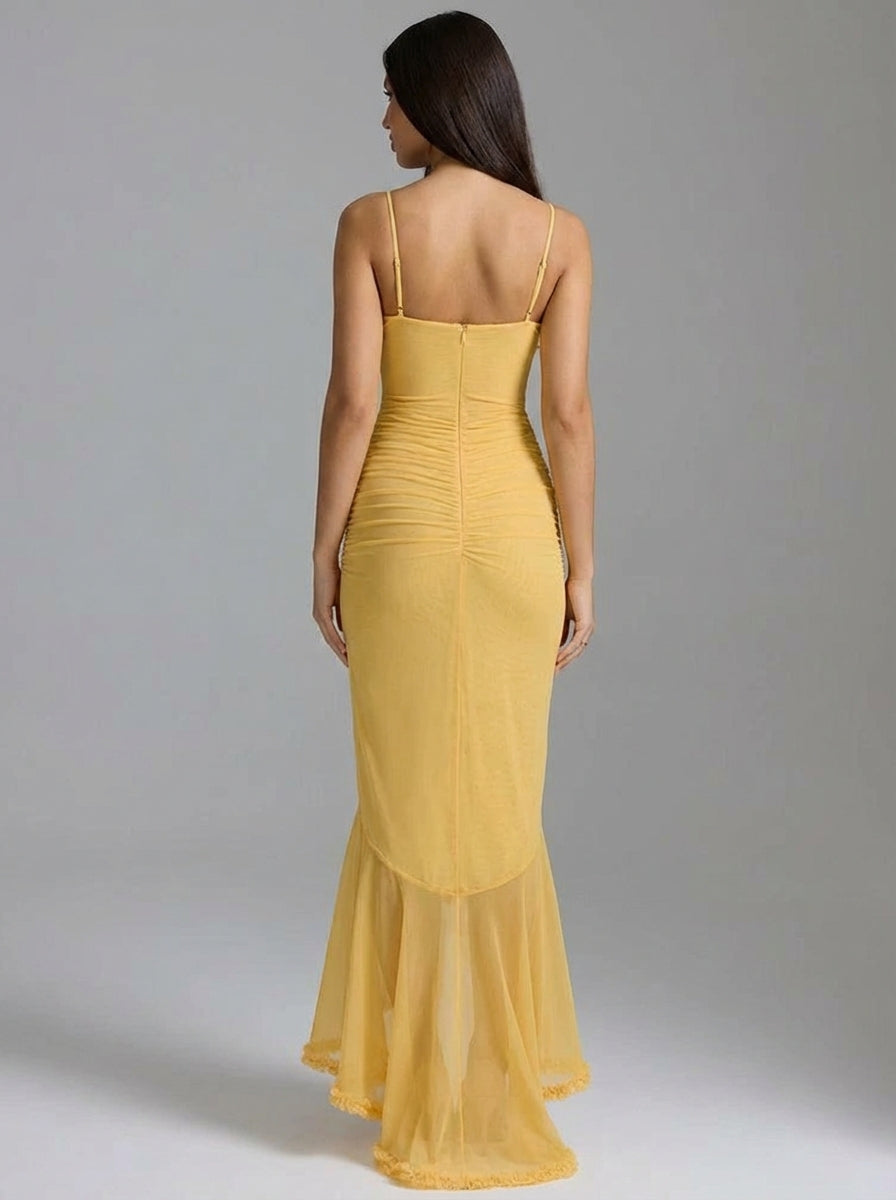 Eleanor | Women’s Sleeveless Sweetheart Neck Draped Maxi Dress