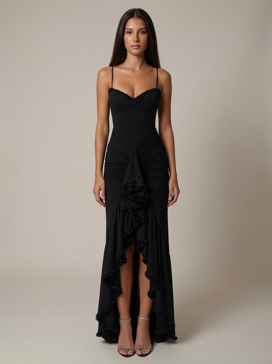 Eleanor | Women’s Sleeveless Sweetheart Neck Draped Maxi Dress