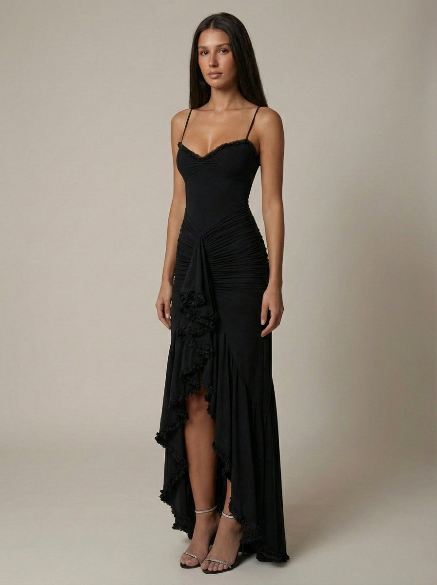 Eleanor | Women’s Sleeveless Sweetheart Neck Draped Maxi Dress