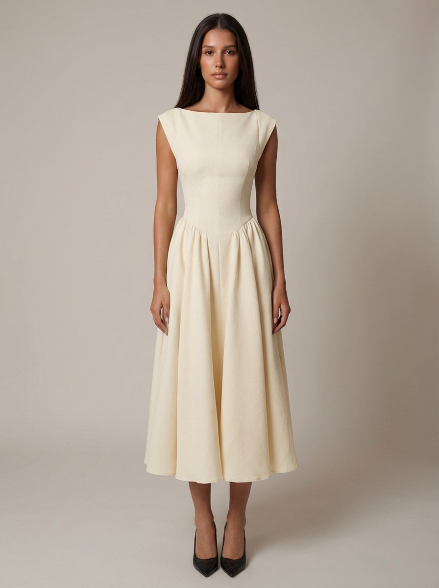 Eleanora | Women’s Open Back Sleeveless Flowy Midi Dress