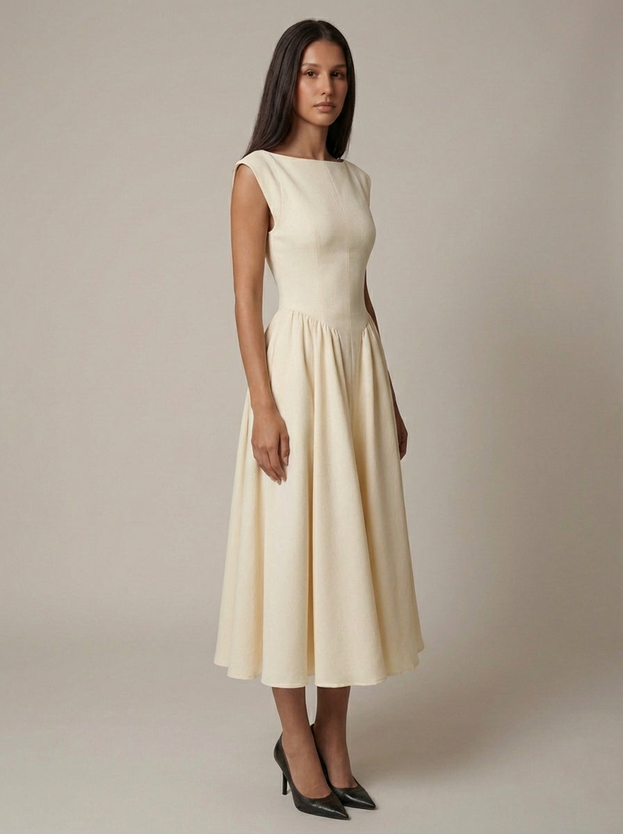 Eleanora | Women’s Open Back Sleeveless Flowy Midi Dress