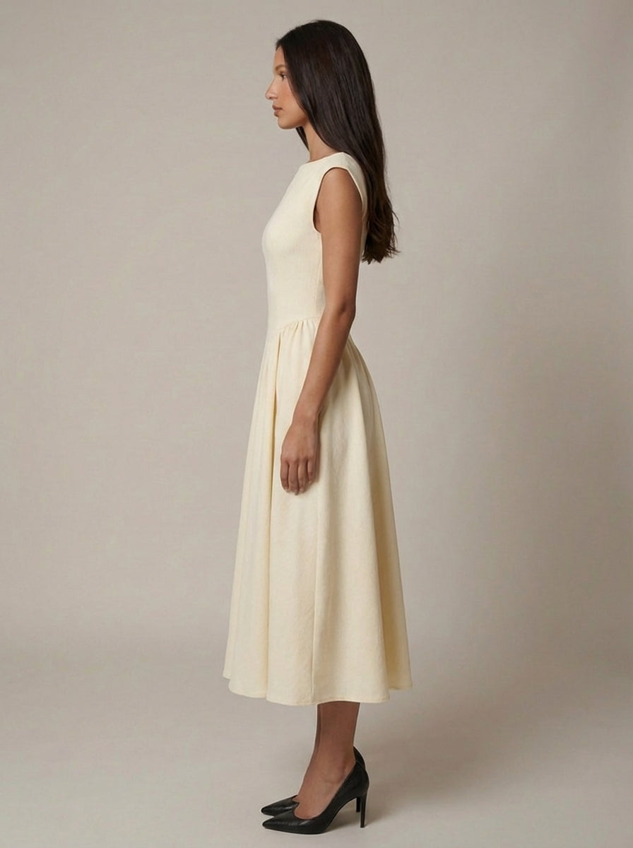 Eleanora | Women’s Open Back Sleeveless Flowy Midi Dress