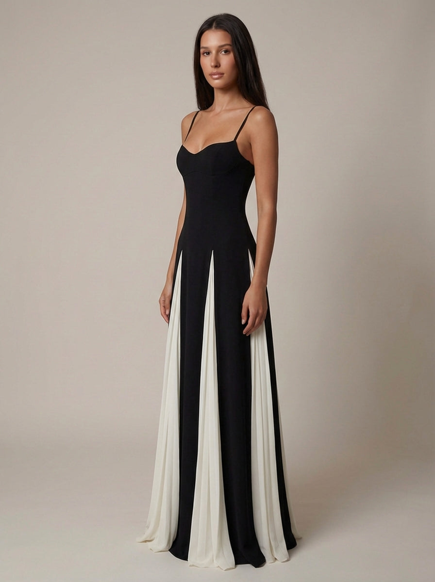 Elena | Women’s Sweetheart Neck Strappy Maxi Dress