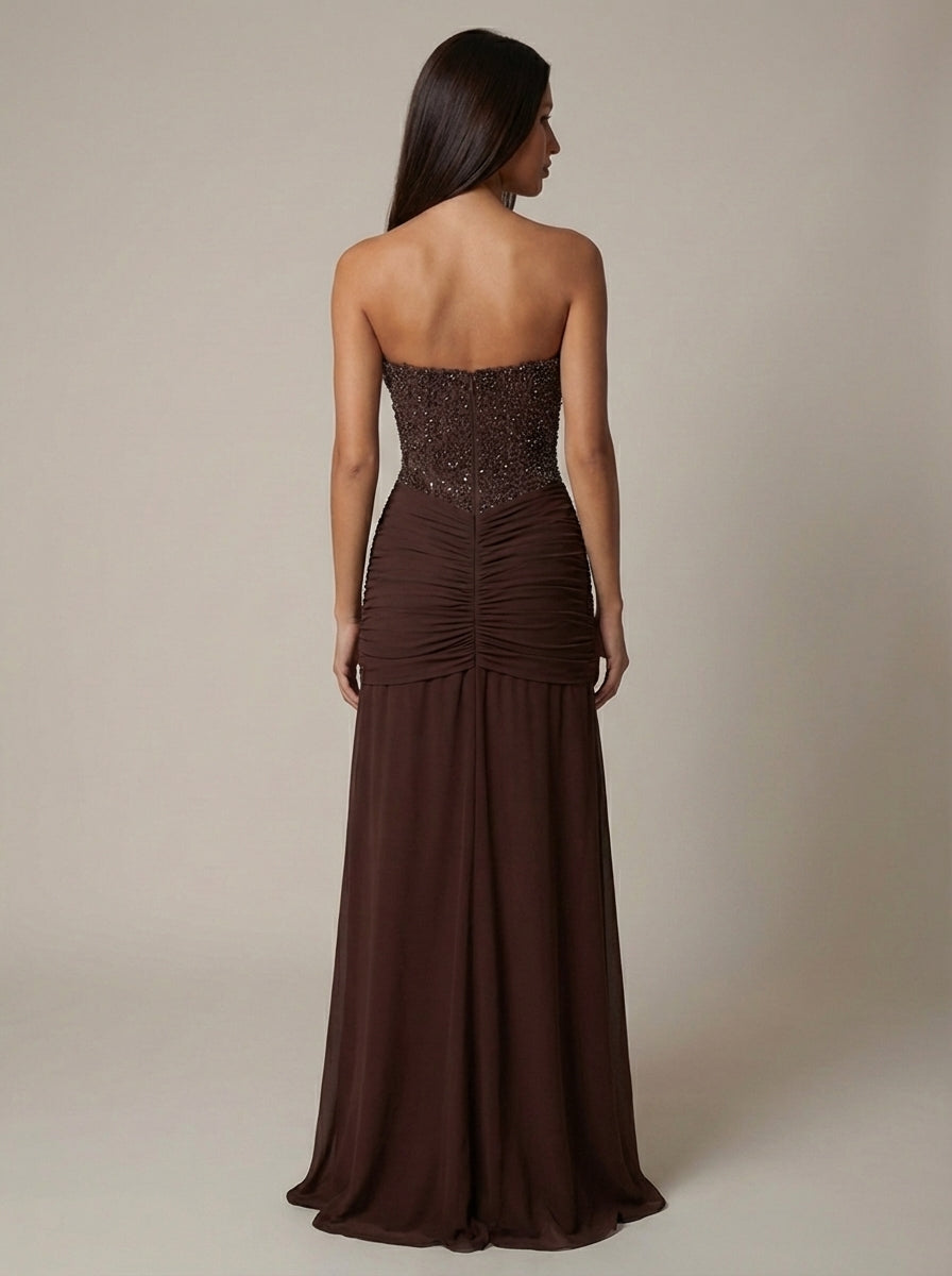 Elisa | Women’s Strapless Draped Wedding Guest Dress