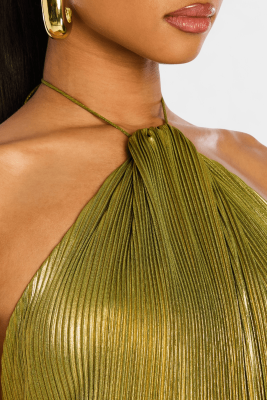 Elise | Women’s Sleeveless Halter Neck High Slit Maxi Dress