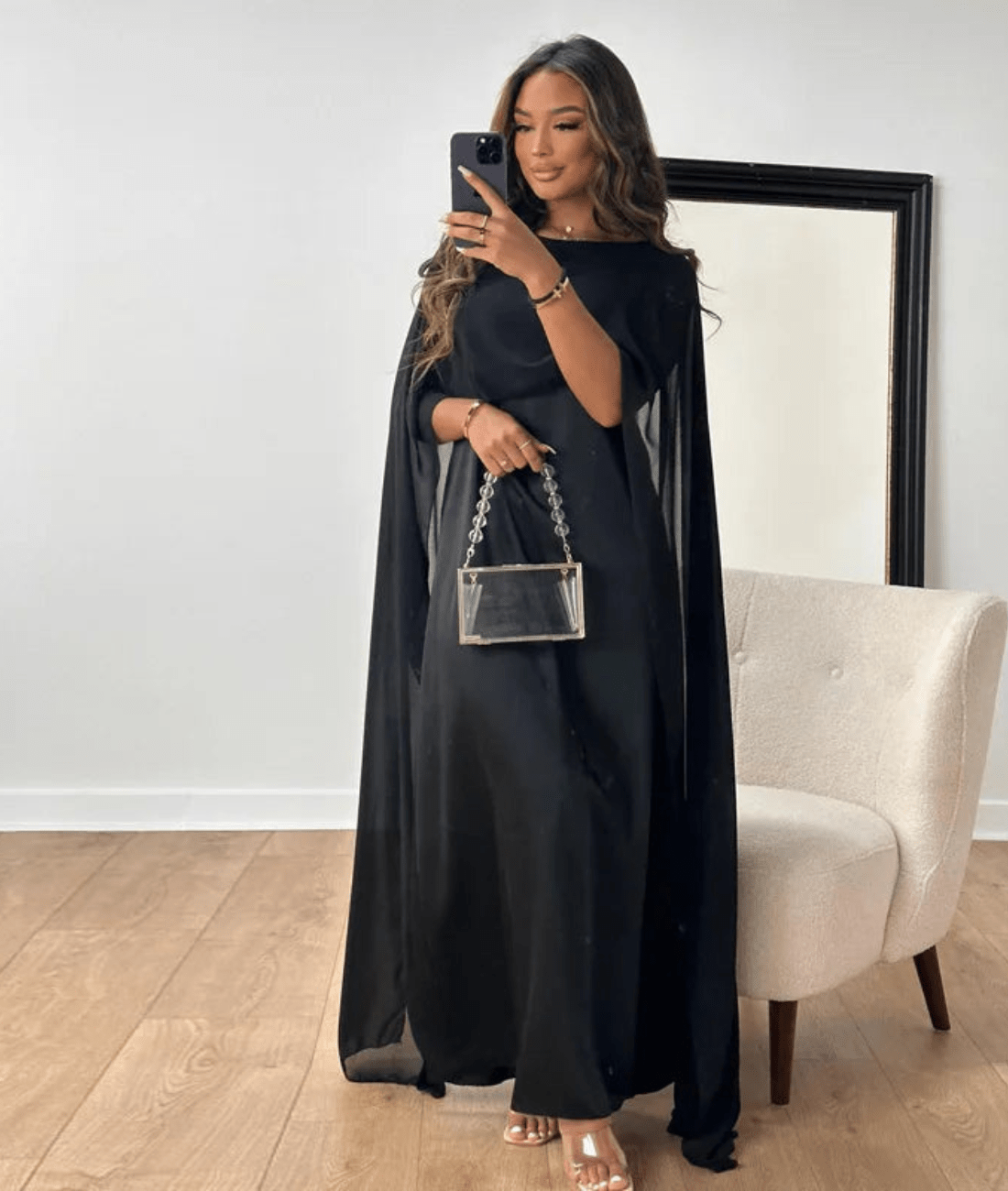 Eliza | Women’s Flowy Boat Neck Draped Wedding Guest Dress