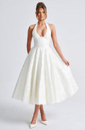 Elizabeth | Women’s Open Back Sleeveless Halter Neck Midi Dress