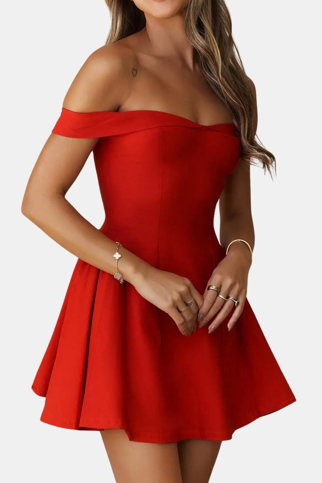 Ella | Women’s Off Shoulder Fitted Grad Party Mini Dress