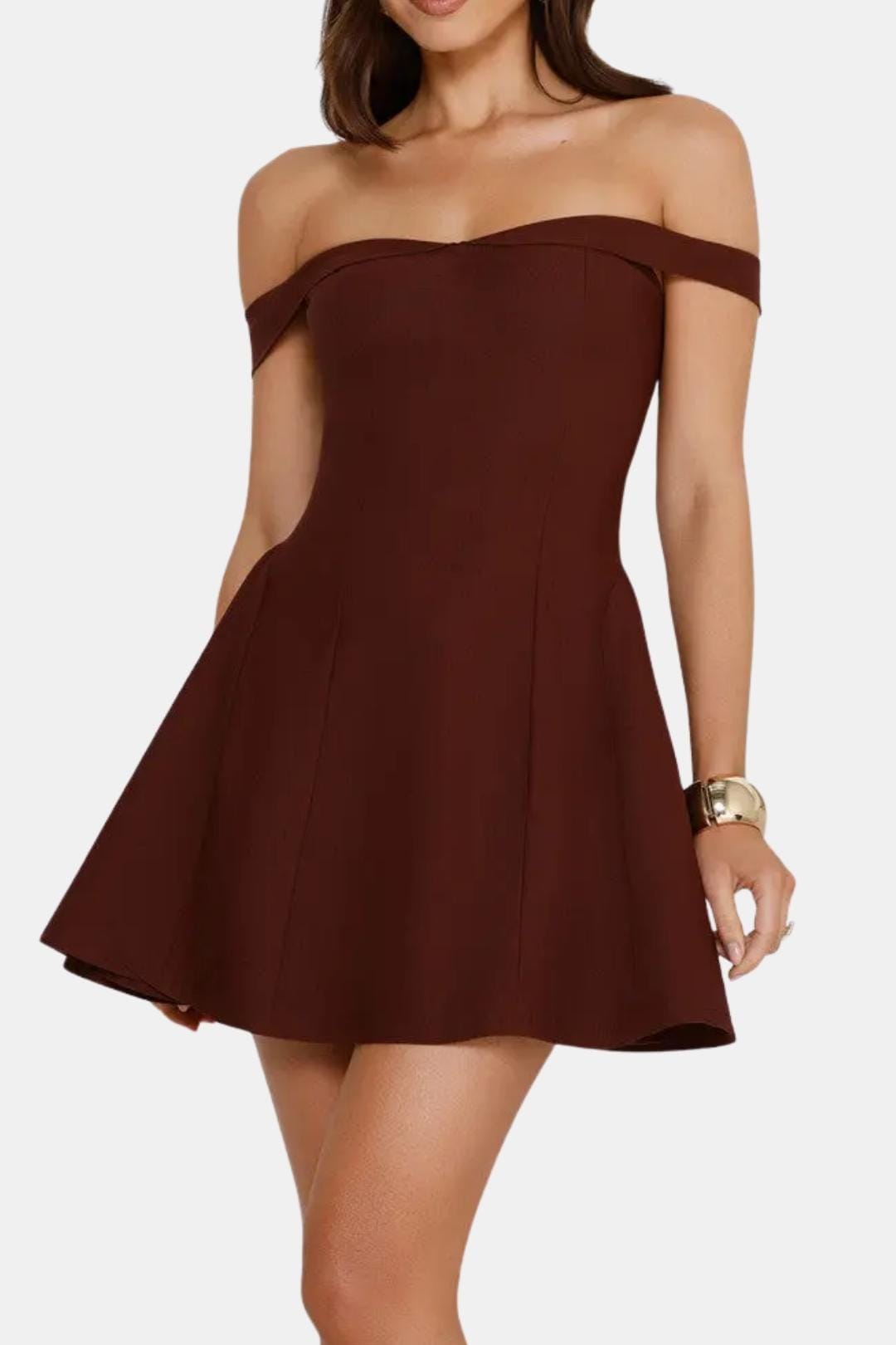 Ella | Women’s Off Shoulder Fitted Grad Party Mini Dress