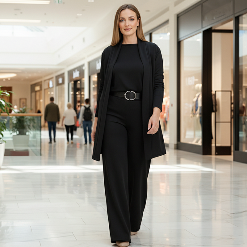 Ellie | Women's Belted High Waist Three Piece Suit