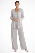 Elsa | Women’s Wide Leg High Waist Sequin Three Piece Suit