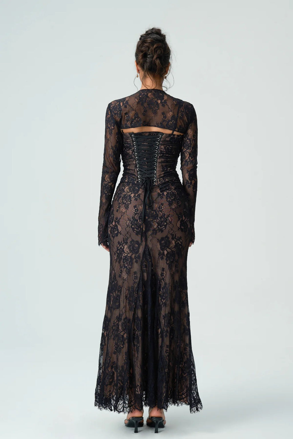 Elsie | Women’s Sheer Sleeve Square Neck Wedding Guest Dress